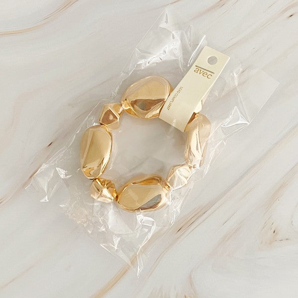 Golden Pebble Stretch Bracelet - lolaluxeshop