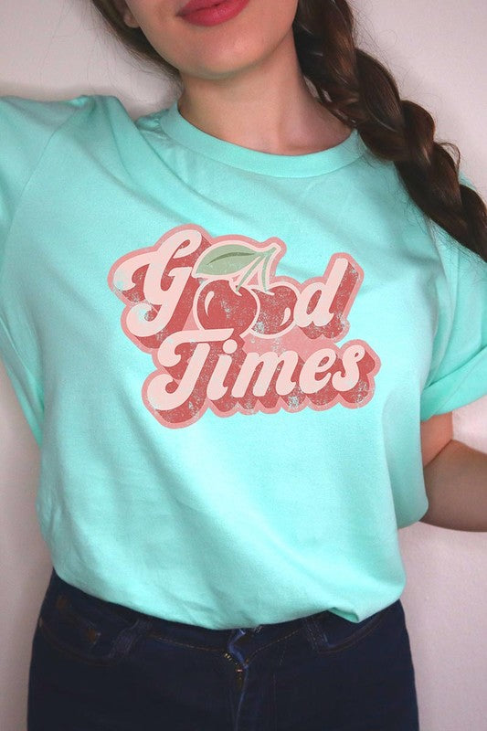 Retro Good Times Cherry Fruit Graphic T Shirts - lolaluxeshop