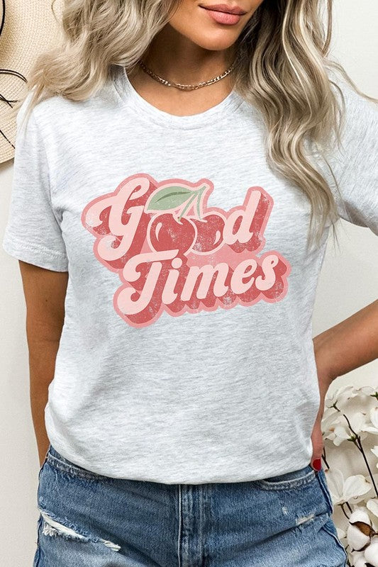 Retro Good Times Cherry Fruit Graphic T Shirts - lolaluxeshop