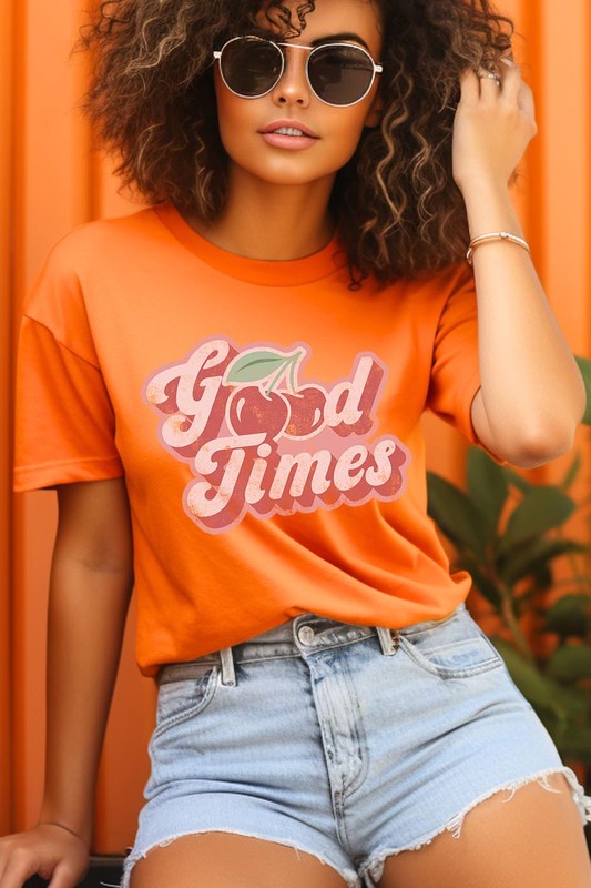 Retro Good Times Cherry Fruit Graphic T Shirts - lolaluxeshop