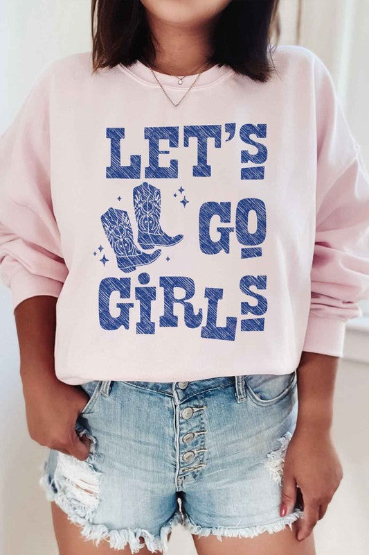 LETS GO GIRLS WESTERN BOOTS GRAPHIC SWEATSHIRT - lolaluxeshop