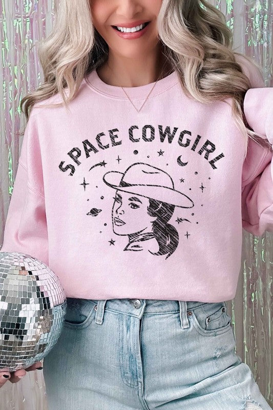 SPACE COWGIRL WESTERN COUNTRY GRAPHIC SWEATSHIRT - lolaluxeshop