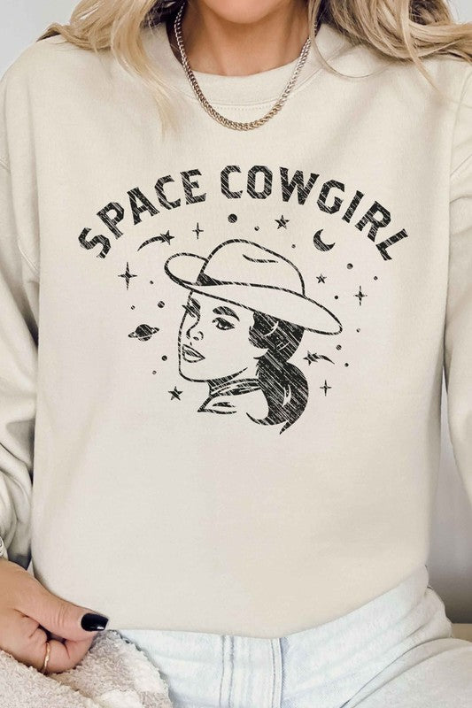 SPACE COWGIRL WESTERN COUNTRY GRAPHIC SWEATSHIRT - lolaluxeshop