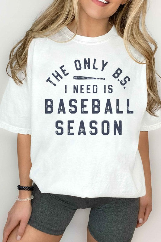 ONLY BS I NEED IS BASEBALL GRAPHIC TEE - lolaluxeshop