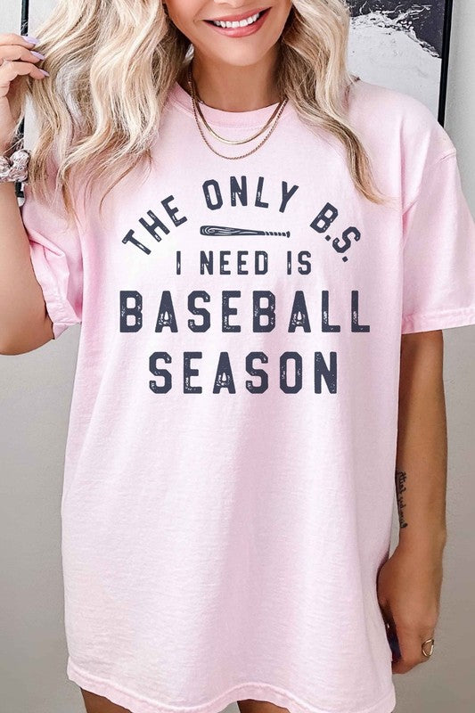 ONLY BS I NEED IS BASEBALL GRAPHIC TEE - lolaluxeshop