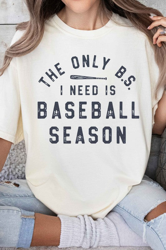 ONLY BS I NEED IS BASEBALL GRAPHIC TEE - lolaluxeshop