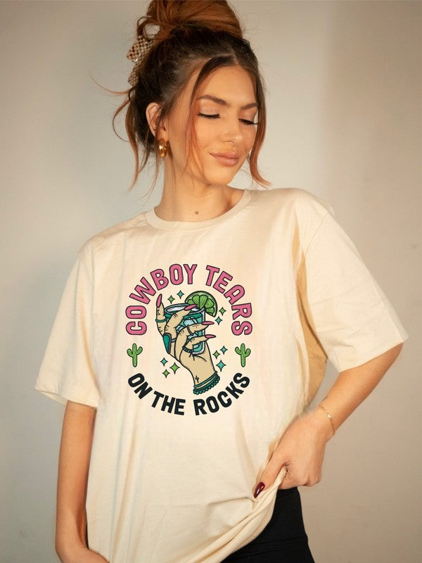 Cowboy Tears on the Rocks Graphic Tee - lolaluxeshop