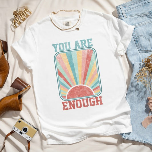 You Are Enough Sun Garment Dyed Tee - lolaluxeshop