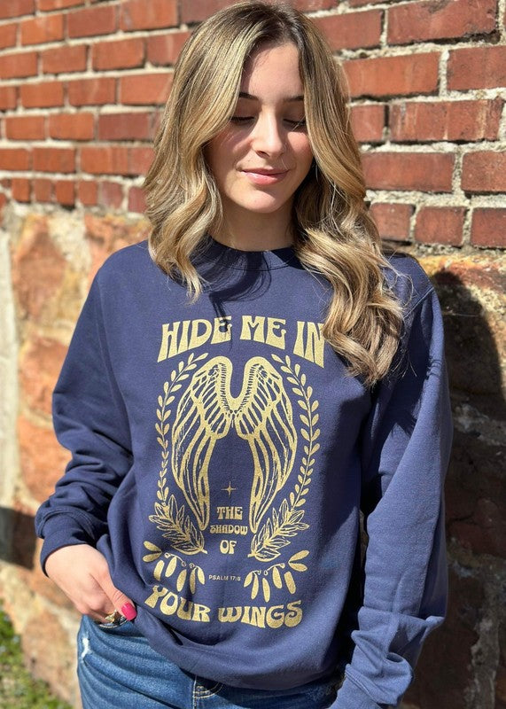 Hide Me In The Shadow Of Your Wings Sweatshirt - lolaluxeshop