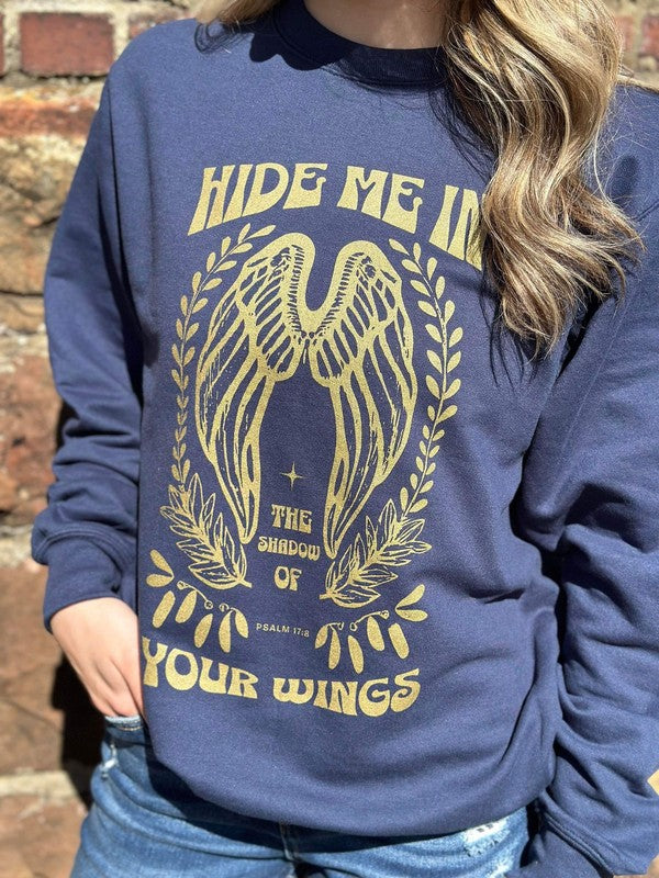 Hide Me In The Shadow Of Your Wings Sweatshirt - lolaluxeshop