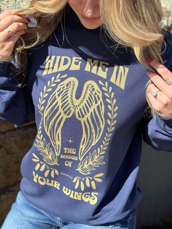 Hide Me In The Shadow Of Your Wings Sweatshirt - lolaluxeshop