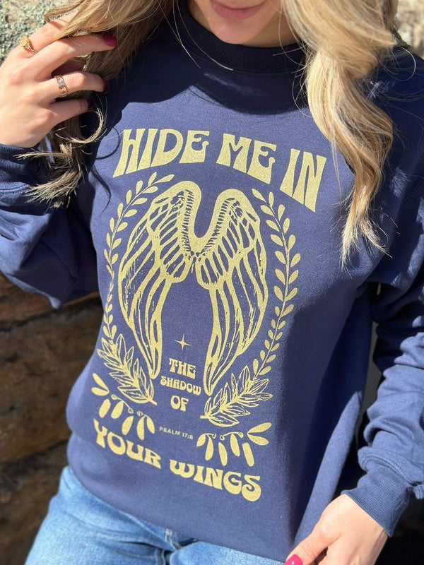 Hide Me In The Shadow Of Your Wings Sweatshirt - lolaluxeshop