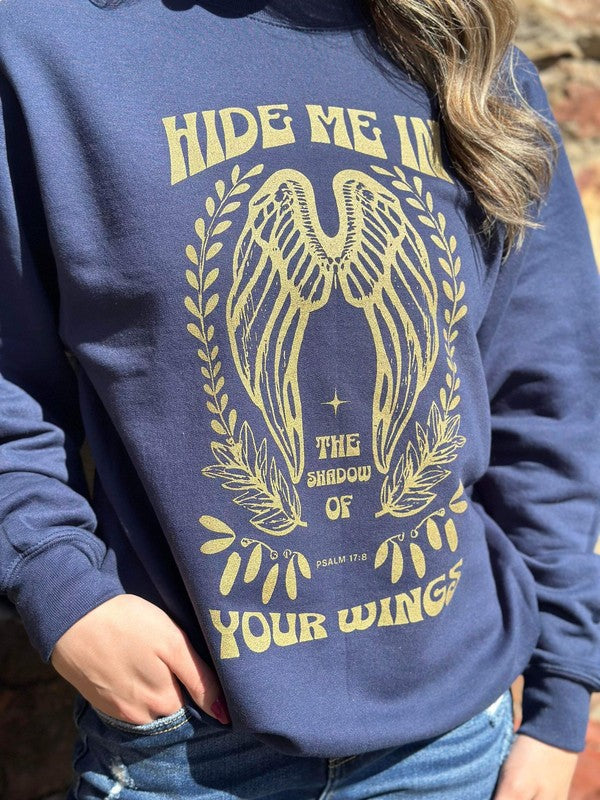 Hide Me In The Shadow Of Your Wings Sweatshirt - lolaluxeshop