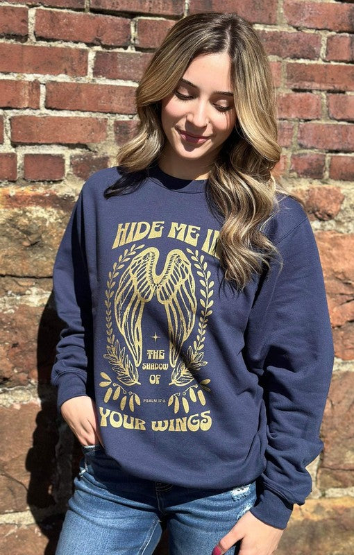 Hide Me In The Shadow Of Your Wings Sweatshirt - lolaluxeshop