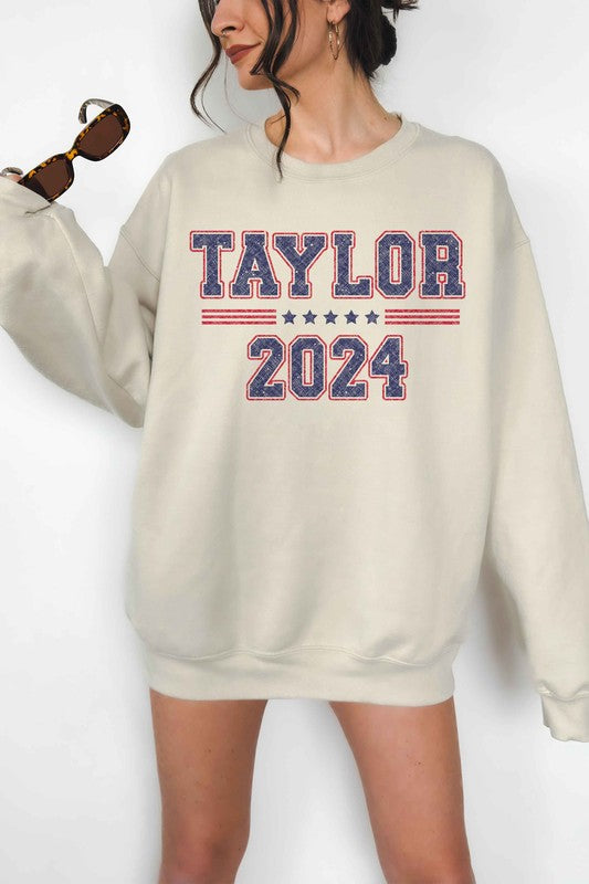 TAYLOR FOR PRESIDENT 2024 OVERSIZED SWEATSHIRT - lolaluxeshop