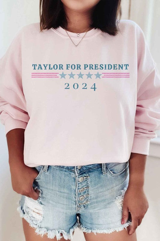 TAYLOR FOR PRESIDENT GRAPHIC SWEATSHIRT - lolaluxeshop