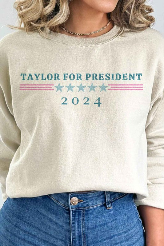 TAYLOR FOR PRESIDENT GRAPHIC SWEATSHIRT - lolaluxeshop