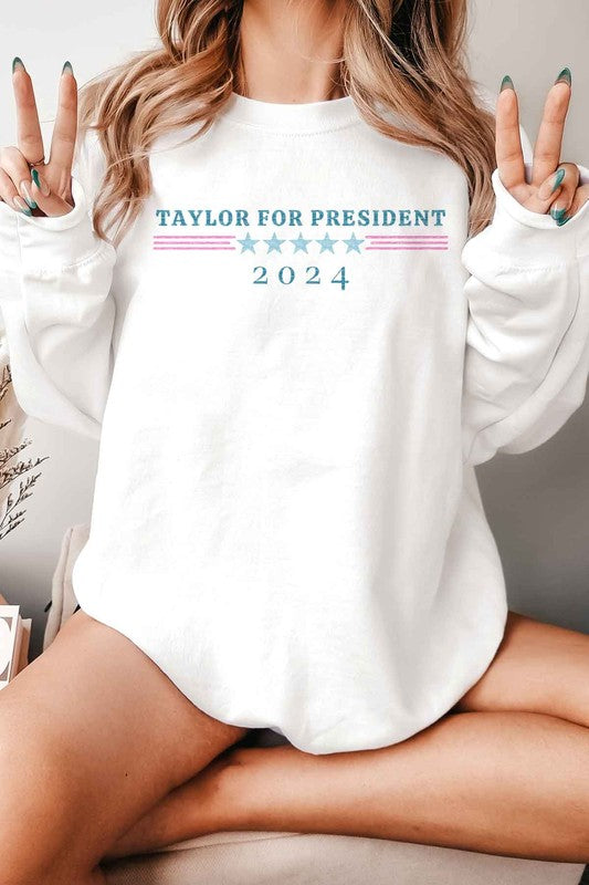 TAYLOR FOR PRESIDENT GRAPHIC SWEATSHIRT - lolaluxeshop