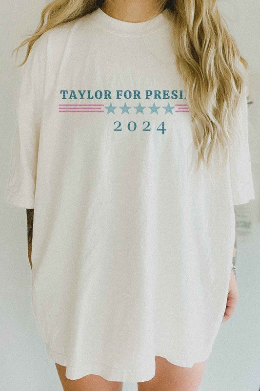 TAYLOR FOR PRESIDENT OVERSIZED TEE - lolaluxeshop