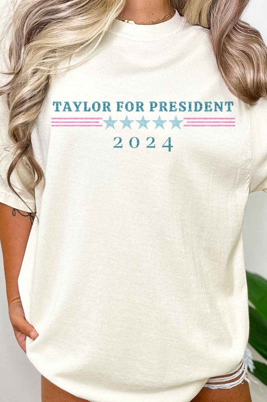 TAYLOR FOR PRESIDENT OVERSIZED TEE - lolaluxeshop