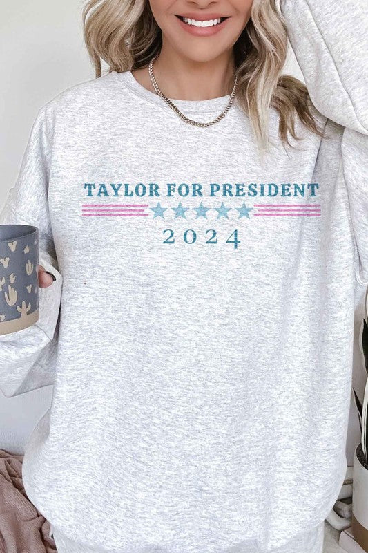 TAYLOR FOR PRESIDENT OVERSIZED SWEATSHIRT - lolaluxeshop