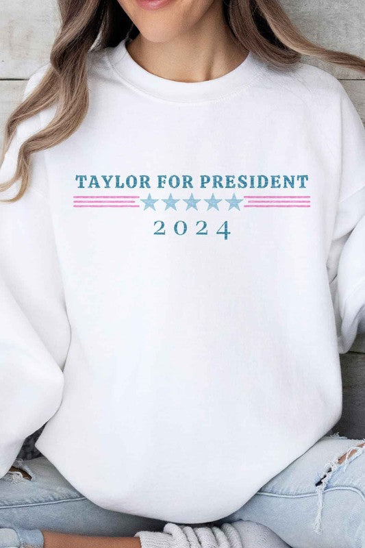 TAYLOR FOR PRESIDENT OVERSIZED SWEATSHIRT - lolaluxeshop