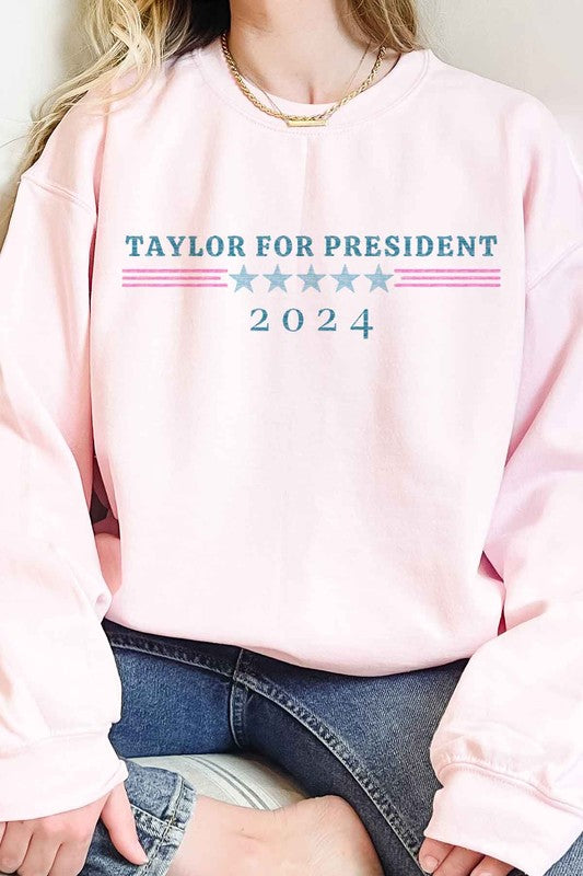 TAYLOR FOR PRESIDENT OVERSIZED SWEATSHIRT - lolaluxeshop