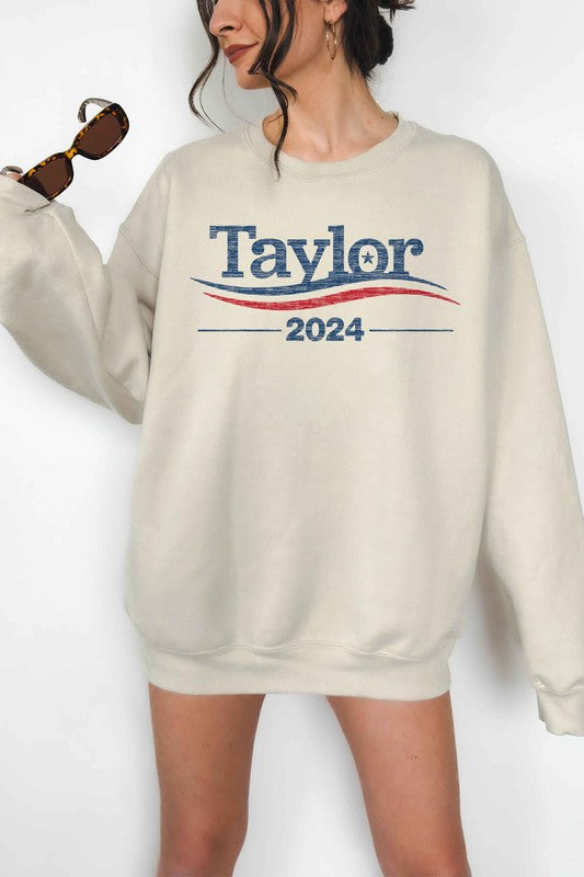 TAYLOR FOR PRESIDENT 2024 OVERSIZED SWEATSHIRT - lolaluxeshop