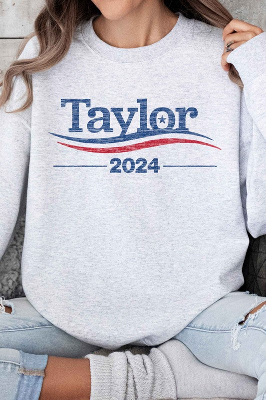 TAYLOR FOR PRESIDENT 2024 OVERSIZED SWEATSHIRT - lolaluxeshop