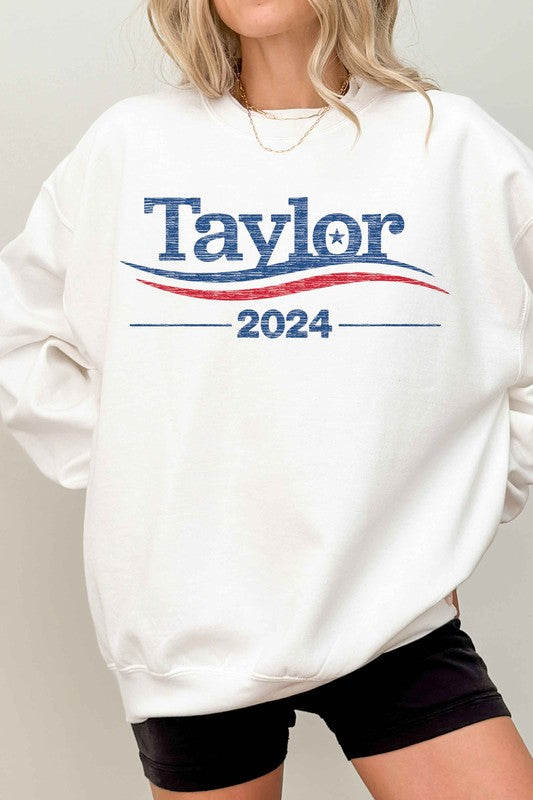 TAYLOR FOR PRESIDENT 2024 OVERSIZED SWEATSHIRT - lolaluxeshop