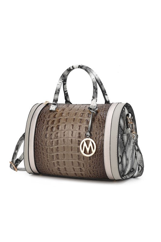 MKF Eleanor Faux Crocodile-Embossed Satchel by Mia - lolaluxeshop