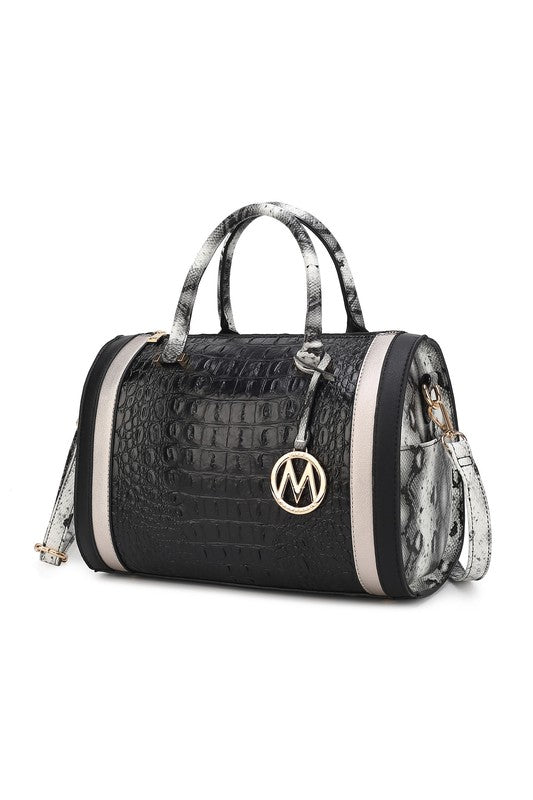 MKF Eleanor Faux Crocodile-Embossed Satchel by Mia - lolaluxeshop