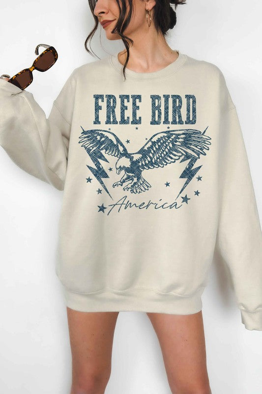 FREE BIRD AMERICAN EAGLE OVERSIZED SWEATSHIRT - lolaluxeshop