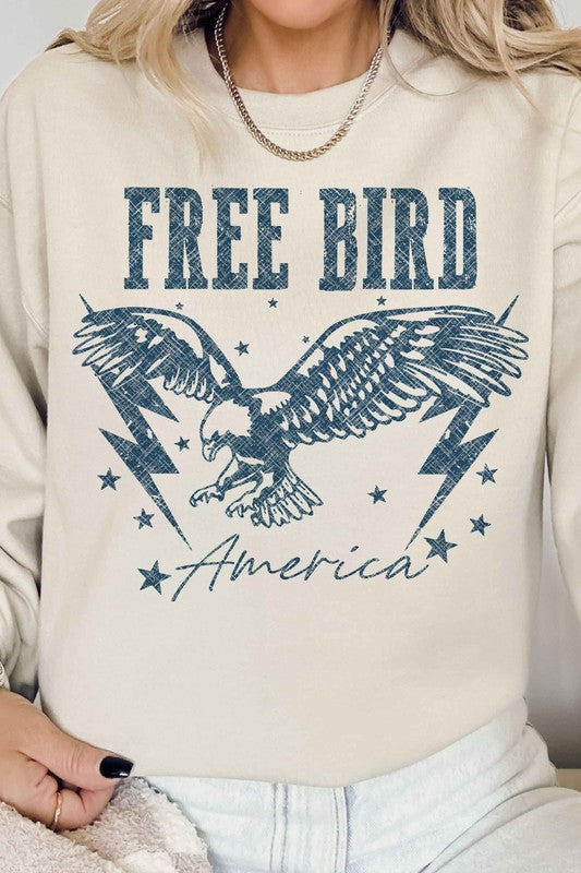 FREE BIRD AMERICAN EAGLE GRAPHIC SWEATSHIRT - lolaluxeshop