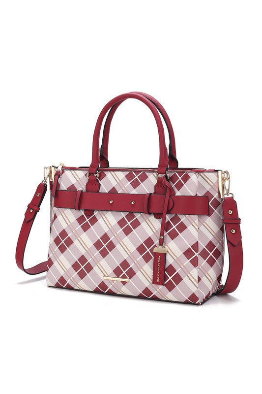 MKF Collection Vivian Plaid Satchel Bag by Mia K - lolaluxeshop