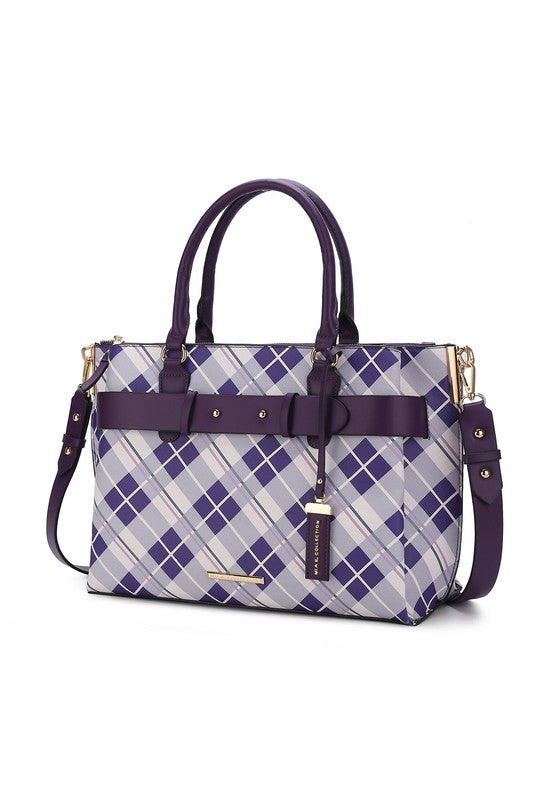 MKF Collection Vivian Plaid Satchel Bag by Mia K - lolaluxeshop