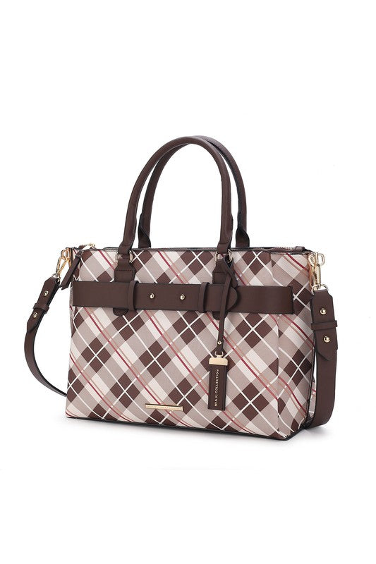 MKF Collection Vivian Plaid Satchel Bag by Mia K - lolaluxeshop