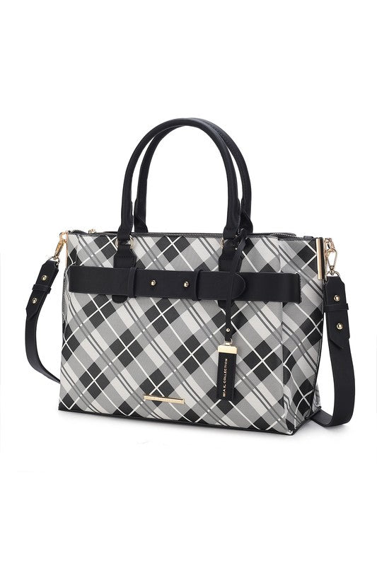 MKF Collection Vivian Plaid Satchel Bag by Mia K - lolaluxeshop