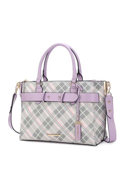 MKF Collection Vivian Plaid Satchel Bag by Mia K - lolaluxeshop