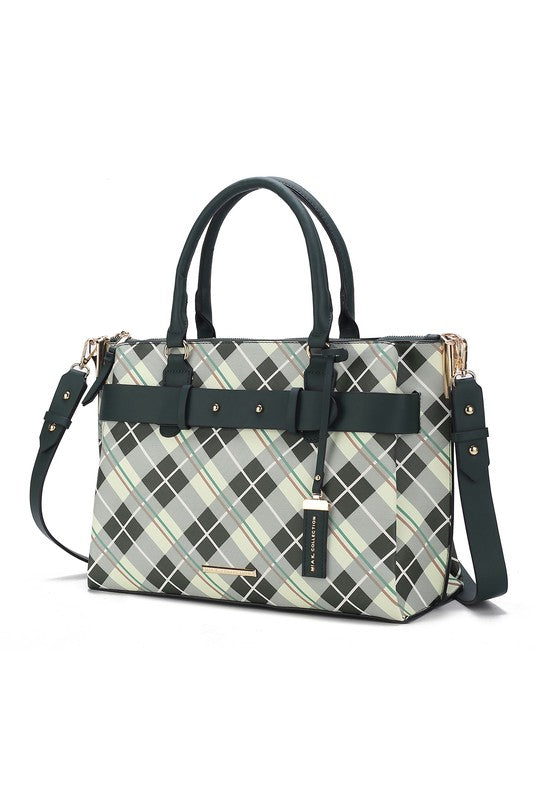 MKF Collection Vivian Plaid Satchel Bag by Mia K - lolaluxeshop