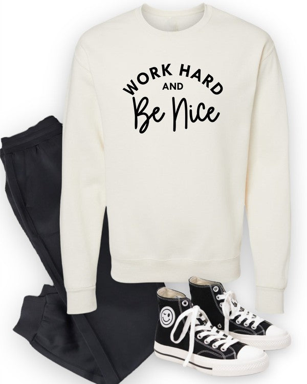 Work Out and Be Nice Graphic Sweatshirt - lolaluxeshop