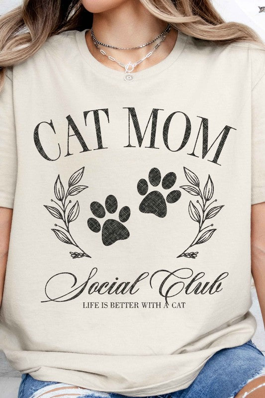 CAT MOM SOCIAL CLUB GRAPHIC TEE - lolaluxeshop