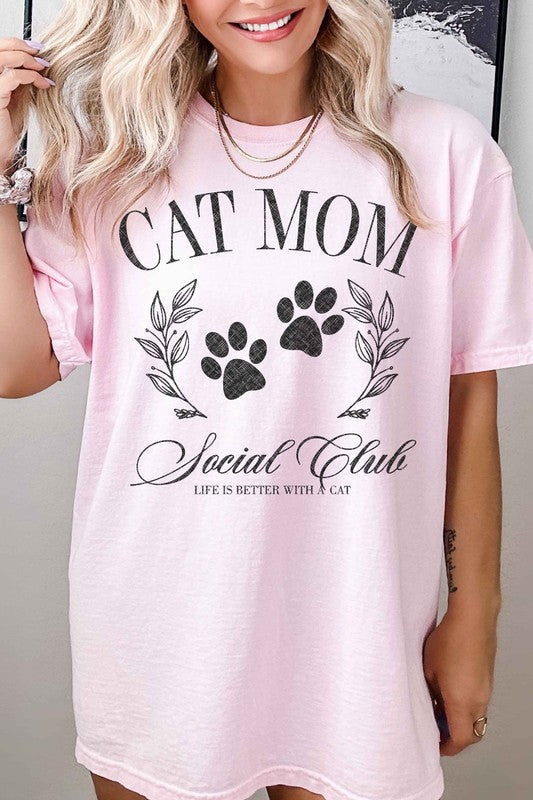 CAT MOM SOCIAL CLUB GRAPHIC TEE - lolaluxeshop