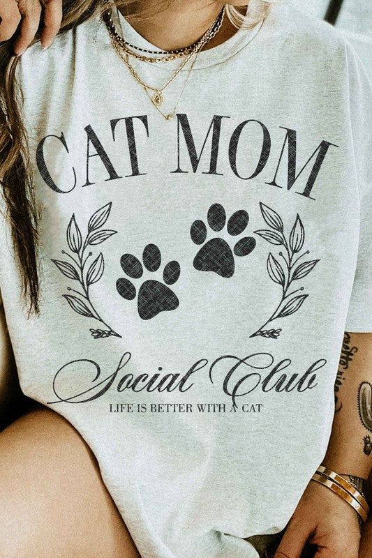 CAT MOM SOCIAL CLUB GRAPHIC TEE - lolaluxeshop