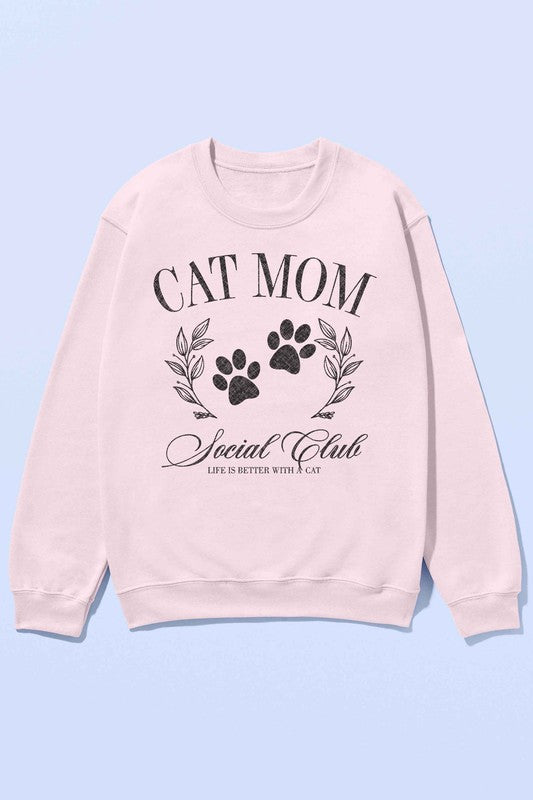 CAT MOM SOCIAL CLUB OVERSIZED SWEATSHIRT - lolaluxeshop