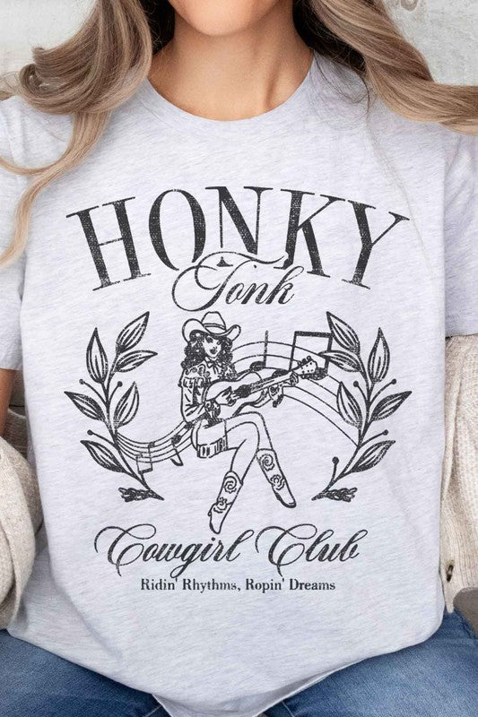 HONKY TONK COWGIRL CLUB OVERSIZED TEE - lolaluxeshop