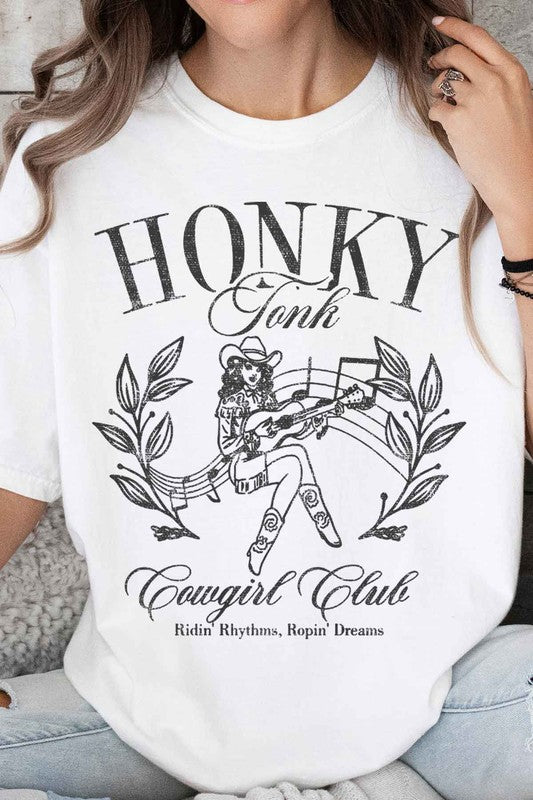 HONKY TONK COWGIRL CLUB OVERSIZED TEE - lolaluxeshop