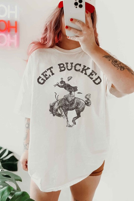 GET BUCKED WESTERN COUNTRY OVERSIZED GRAPHIC TEE - lolaluxeshop