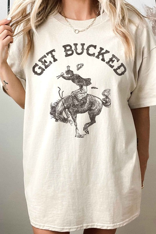 GET BUCKED WESTERN COUNTRY OVERSIZED GRAPHIC TEE - lolaluxeshop