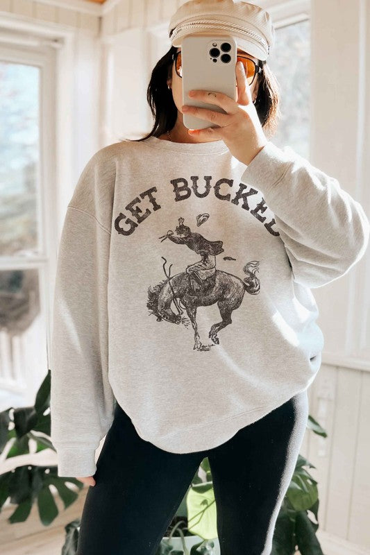 GET BUCKED WESTERN COUNTRY OVERSIZED SWEATSHIRT - lolaluxeshop